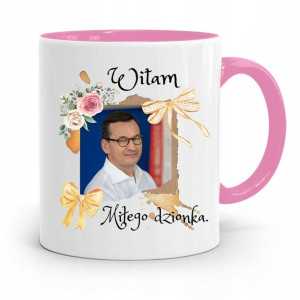 Kubek Różowy Politycy Premier Mateusz Morawiecki