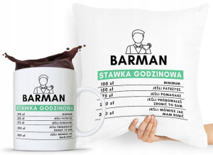 Zestaw Poduszka + Kubek Prezent Dla Barmana