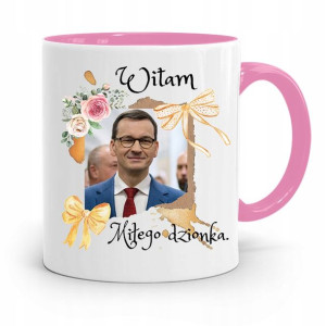 Kubek Różowy Politycy Premier Mateusz Morawiecki