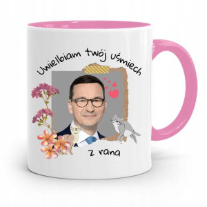 Kubek Różowy Politycy Premier Mateusz Morawiecki