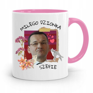 Kubek Różowy Politycy Premier Mateusz Morawiecki
