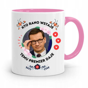 Kubek Różowy Politycy Premier Mateusz Morawiecki