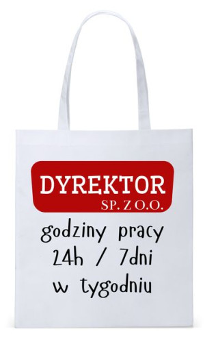 Dla Dyrektora Na Prezent Torba Eco Biała Shopper