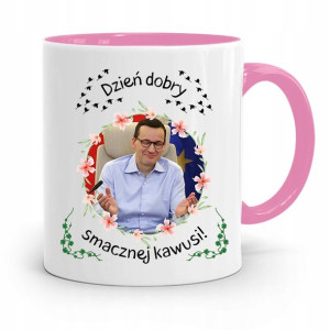 Kubek Różowy Politycy Premier Mateusz Morawiecki