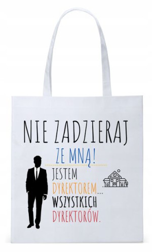 Dla Dyrektora Na Prezent Torba Eco Biała Shopper