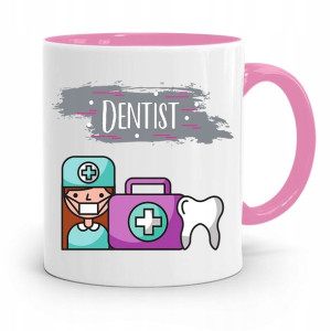 Kubek Różowy Prezent Dentysty Stomatologa Dentist