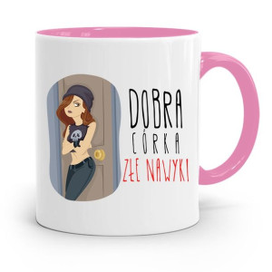 Kubek Różowy Prezent Dla Córki Dobra Córka