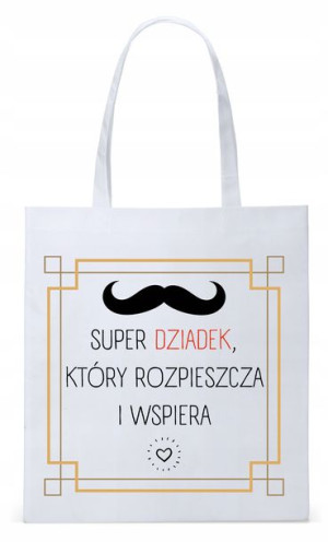 Dla Dziadka Na Prezent Torba Eco Biała Shopper
