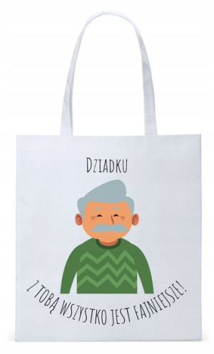 Dla Dziadka Na Prezent Torba Eco Biała Shopper