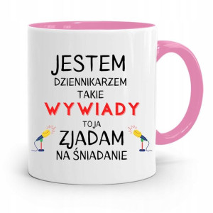Kubek Różowy Prezent Dla Dziennikarza Reportera