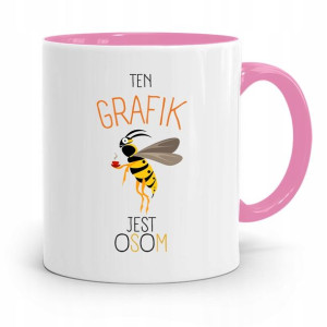Kubek Różowy Prezent Dla Grafika Który Jest Osom!