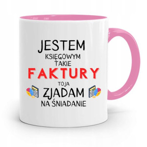 Kubek Różowy Prezent Dla Księgowej Księgowego