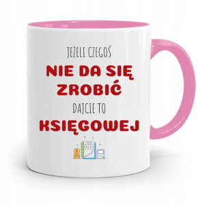 Kubek Różowy Prezent Dla Księgowej Księgowego