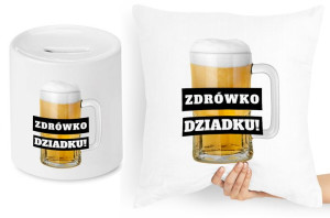 Dla Dziadka Zestaw Poduszka + Skarbonka Prezent