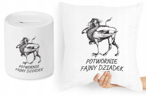 Dla Dziadka Zestaw Poduszka + Skarbonka Prezent