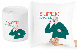Dla Dziadka Zestaw Poduszka + Skarbonka Prezent