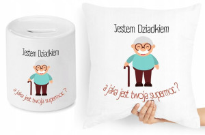Dla Dziadka Zestaw Poduszka + Skarbonka Prezent