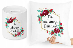 Dla Dziadka Zestaw Poduszka + Skarbonka Prezent