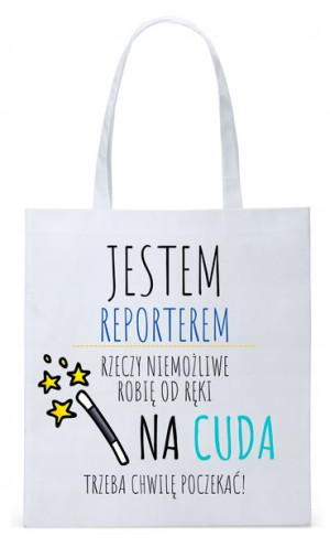 Dla Dziennikarza Prezent Torba Eco Biała Shopper