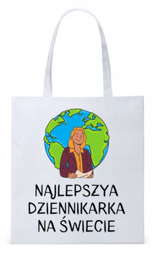 Dla Dziennikarza Prezent Torba Eco Biała Shopper