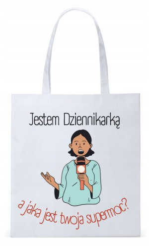 Dla Dziennikarza Prezent Torba Eco Biała Shopper