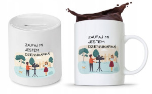 Dla Dziennikarza Prezent Zestaw Kubek + Skarbonka