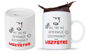 Dla Dziennikarza Prezent Zestaw Kubek + Skarbonka