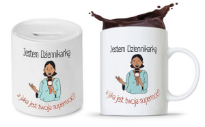 Dla Dziennikarza Prezent Zestaw Kubek + Skarbonka