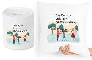 Dla Dziennikarza Zestaw Poduszka + Skarbonka