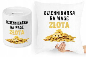 Dla Dziennikarza Zestaw Poduszka + Skarbonka