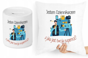Dla Dziennikarza Zestaw Poduszka + Skarbonka