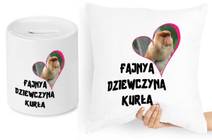 Dla Dziewczyny Zestaw Poduszka + Skarbonka Prezent