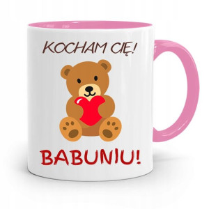 Kubek Różowy Dla Babci Kocham Cię Babuniu