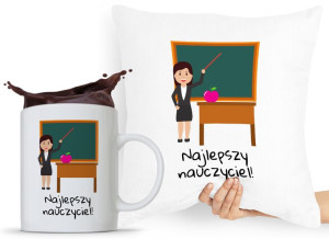 Zestaw Poduszka + Kubek Dzień Nauczyciela Prezent
