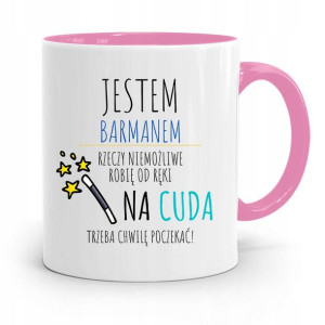 Kubek Różowy Dla Barmana Jestem Barmanem Prezent