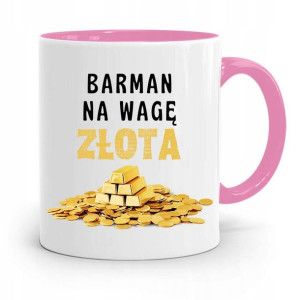 Kubek Różowy Dla Barmana Na Wagę Złota Prezent