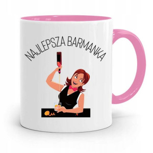 Kubek Różowy Dla Barmana Najlepsza Barmanka