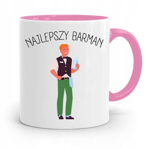 Kubek Różowy Dla Barmana Najlepszy Barman Prezent