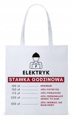 Dla Elektryka Na Prezent Torba Eco Biała Shopper