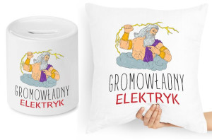 Dla Elektryka Zestaw Poduszka + Skarbonka Prezent