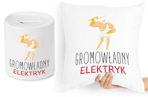 Dla Elektryka Zestaw Poduszka + Skarbonka Prezent