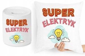 Dla Elektryka Zestaw Poduszka + Skarbonka Prezent
