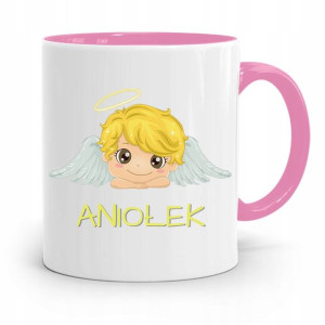 Kubek Różowy Dla Dzieci Córki Mały Aniołek +imię