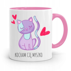 Kubek Różowy Dla Dziewczyny Kocham Cię Myszko