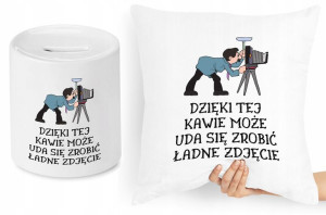 Dla Fotografa Zestaw Poduszka + Skarbonka Prezent