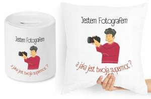 Dla Fotografa Zestaw Poduszka + Skarbonka Prezent