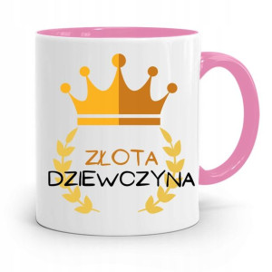 Kubek Różowy Dla Dziewczyny Złota Dziewczyna