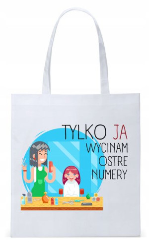 Dla Fryzjera Fryzjerki Torba Eco Biała Shopper