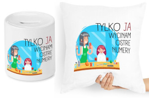 Dla Fryzjera Fryzjerki Zestaw Poduszka + Skarbonka