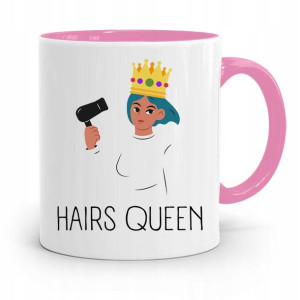 Kubek Różowy Dla Fryzjera Best Hairs Queen Prezent